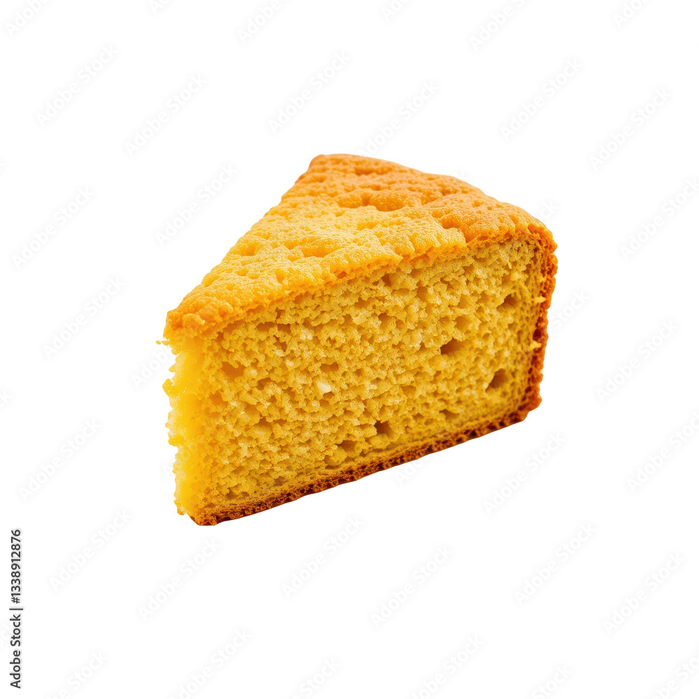 slice of golden cornbread with fluffy texture and warm, inviting appearance, perfect for any meal slice of golden cornbread with fluffy texture and warm, inviting appearance, perfect for any meal