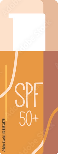 Sun protection mousse spf 50 vector illustration