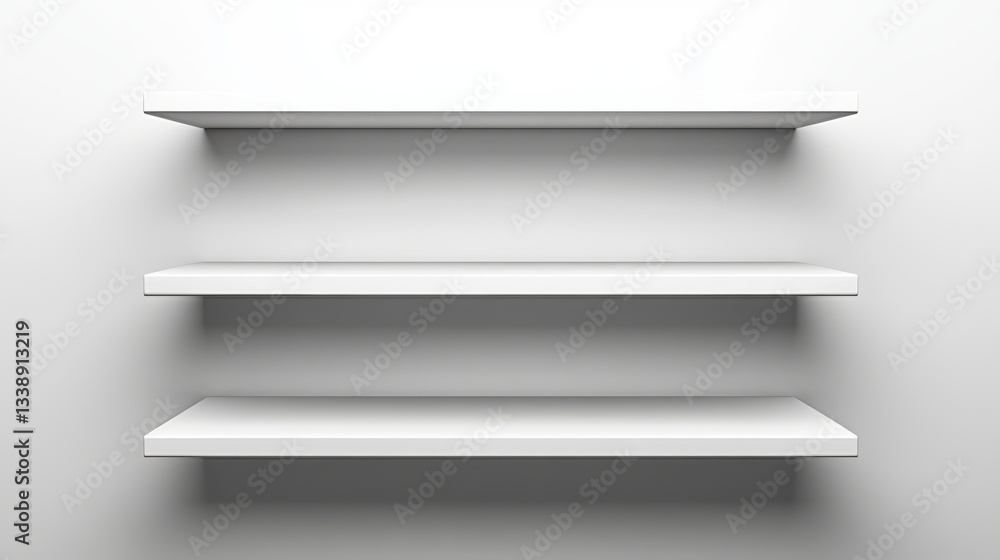 A modern 3D illustration of a POS display stand with empty shelves for supermarket products, set against a white background. A store or shop promotion rack mockup, blank and isolated on white A modern 3D illustration of a POS display stand with empty shelves for supermarket products, set against a white background. A store or shop promotion rack mockup, blank and isolated on white