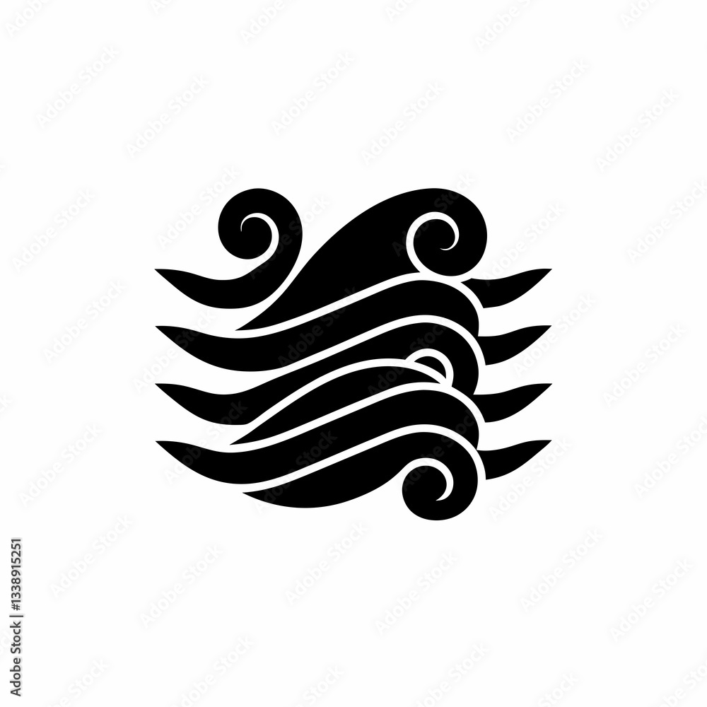 Obraz premium creative details Ocean Waves Icon vector illustration