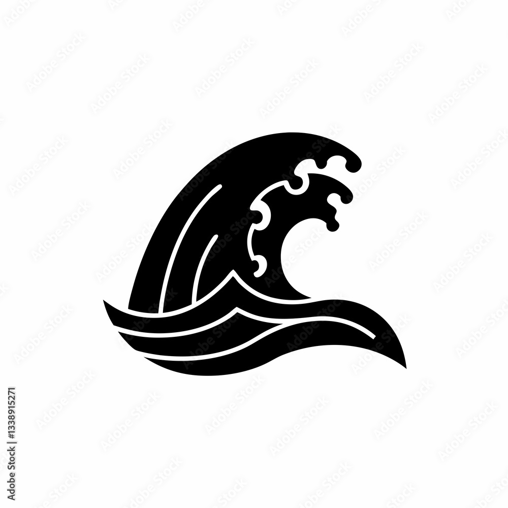 Naklejka premium creative details Ocean Waves Icon vector illustration