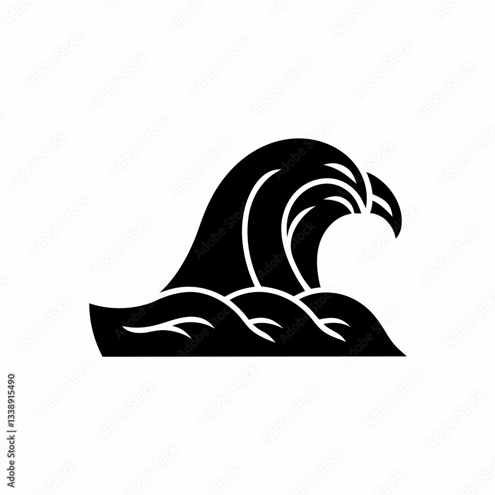 Naklejka premium creative details Ocean Waves Icon vector illustration