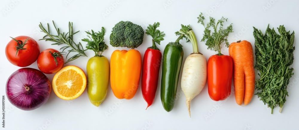 Vibrant Rainbow of Fresh Produce: A Colorful Display of Healthy Vegetables and Fruits Vibrant Rainbow of Fresh Produce: A Colorful Display of Healthy Vegetables and Fruits