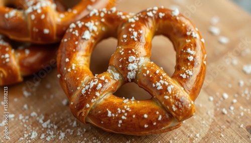 Baking soft pretzels local bakery food photography kitchen close-up culinary arts photo