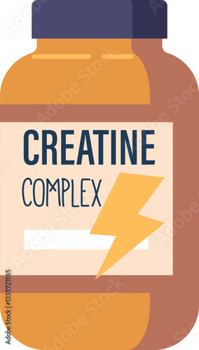 Creatine complex sport nutrition vector illustration
