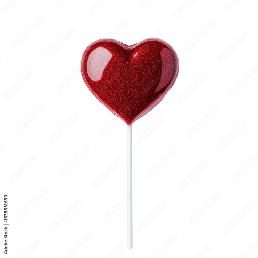 A red heart shape lollipop A red heart shape lollipop