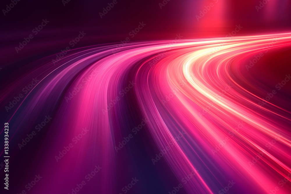 Abstract glowing pink and purple light trails curve Abstract glowing pink and purple light trails curve