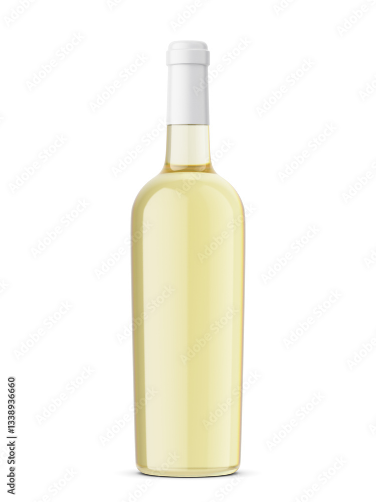 White wine bottle mockup