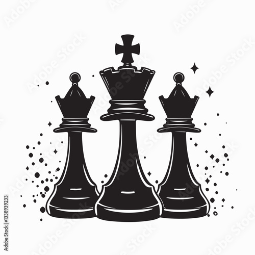 Chess Pieces Vector Images. Chess Strategy Images vector. 