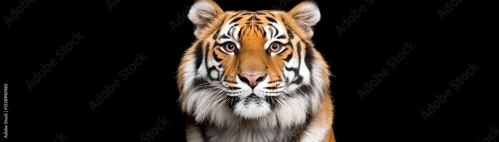 Closeup of tiger's face captivating nature high-quality image studio environment front view wildlife beauty Closeup of tiger's face captivating nature high-quality image studio environment front view wildlife beauty