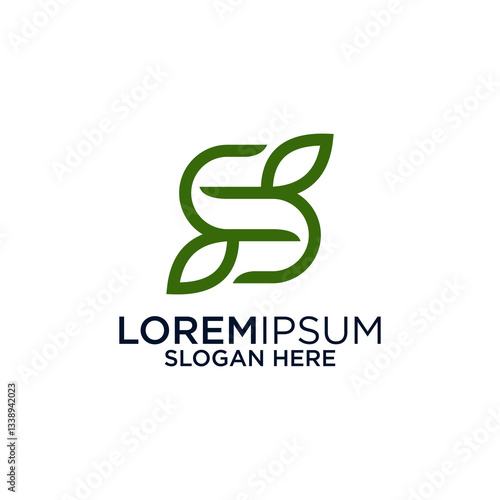 Green Letter S Logo Design With Leaf Elements