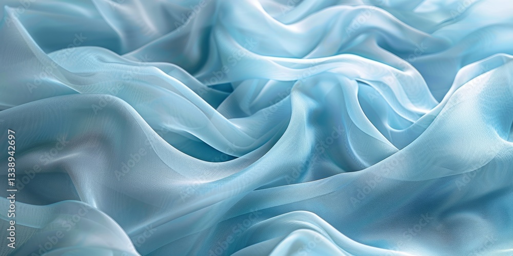 Obraz premium Soft and flowing texture, baby blue color, with a sheen that catches the light