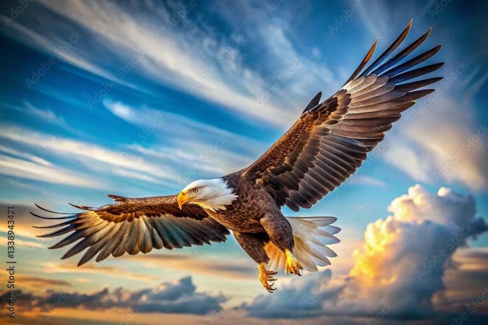 Obraz premium Majestic Eagle Soaring with Bold F Logo Design - Perfect for Brand Identity