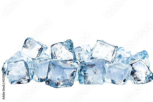 ice cubes on white background