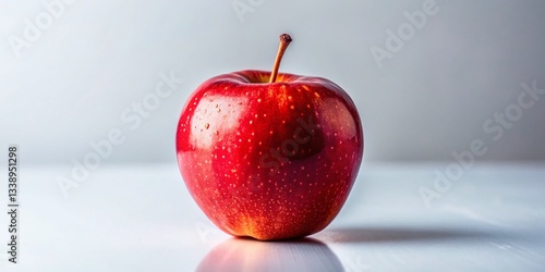 Macro Red Apple Minimalist Photography: Serene Still Life Stock Photo