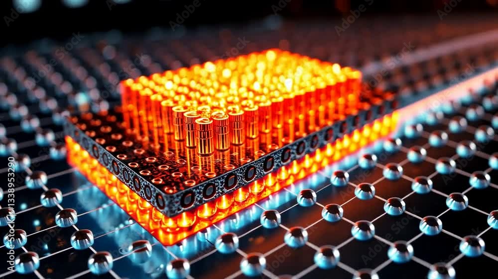 Red glowing circuitry board, electronic components and tech background stock footage Generative AI Red glowing circuitry board, electronic components and tech background stock footage Generative AI