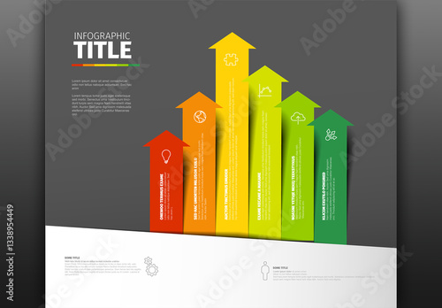 Obraz na płótnie Arrow Chart Infographic Design template with Gradient red to green Colors w salonie