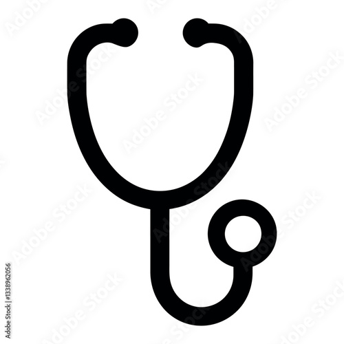 Outline icon of a stethoscope. Ideal for minimalist medical and healthcare designs