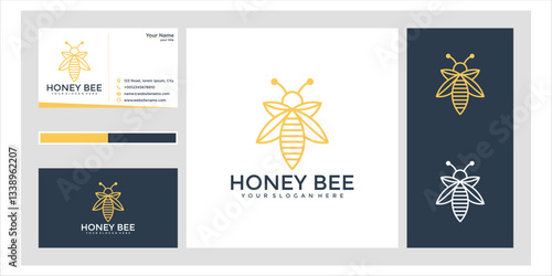 Honey Bee Logo Design and Business Card Template