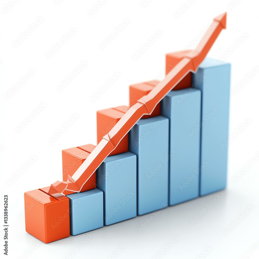 Colorful growth chart representing success. Colorful growth chart representing success.