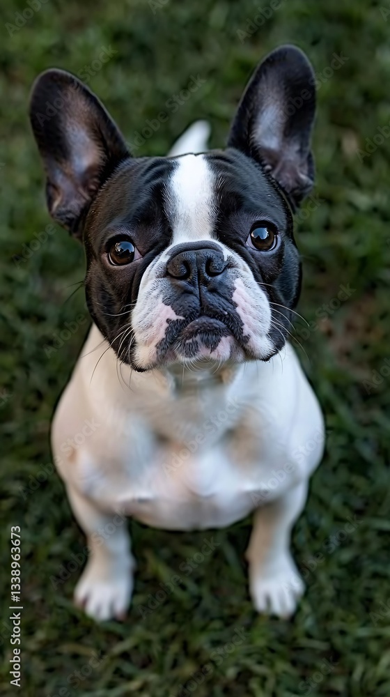 Charming Portrait of a French Bulldog Puppy Gazing with Big Eyes Charming Portrait of a French Bulldog Puppy Gazing with Big Eyes