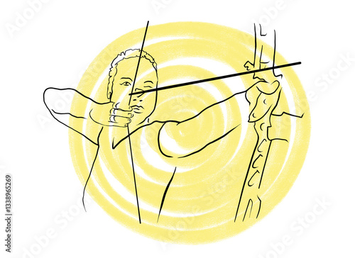 Archery hand drawn image. photo