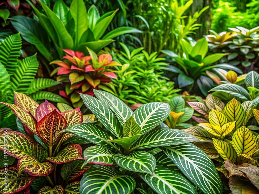 Fototapeta premium Lush Green Garden: Eco-Friendly Textured Foliage Patterns