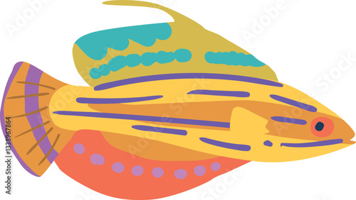 Colorful tropical coral reef fish