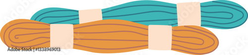 Pair of floss threads skein vector illustration