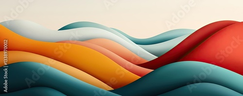 Surrealist art abstract background idea. Abstract wave design featuring vibrant colors and smooth curves, perfect for backgrounds.