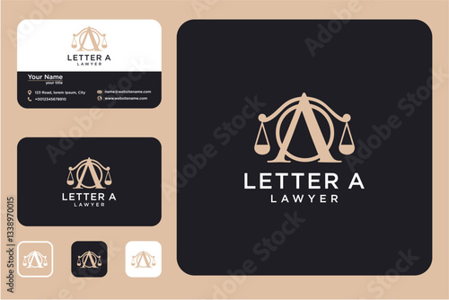 Law Firm Logo Design Set With Business Cards