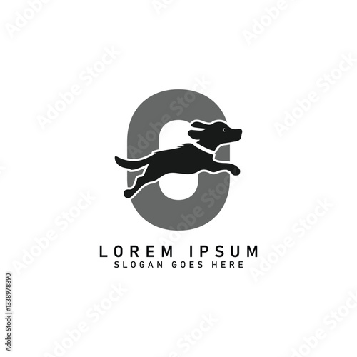 Initial Letter O Dog Logo. Alphabet O Dog Design vector illustration