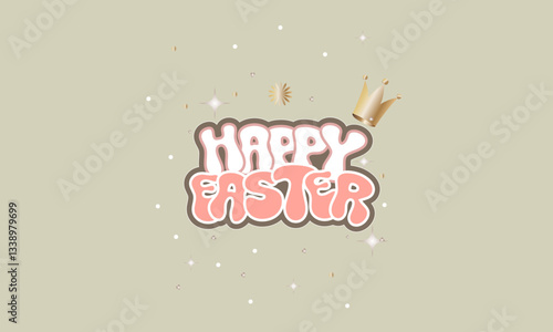 Happy Easter inscription on a beautiful background