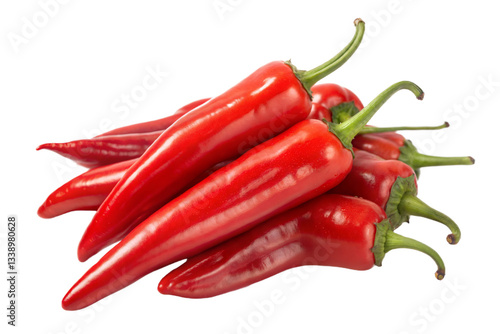 Bright Red Chili Peppers in a Group Isolated for Cooking Ingredients and Culinary Applications.