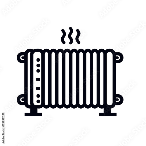 Stylish radiator emitting heat, cozy home atmosphere