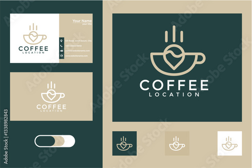 Minimalist Coffee Shop Logo Design with Business Cards