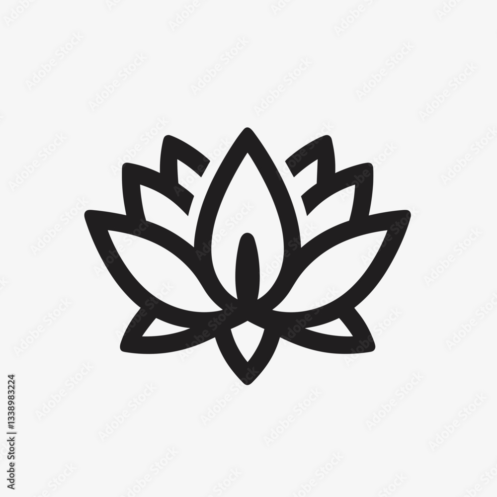 Stylized lotus flower symbolizing purity and enlightenment Stylized lotus flower symbolizing purity and enlightenment