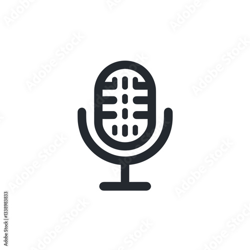 Vintage microphone on stage with dramatic lighting, music performance