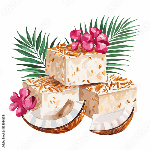 Haupia Coconut Pudding Squares