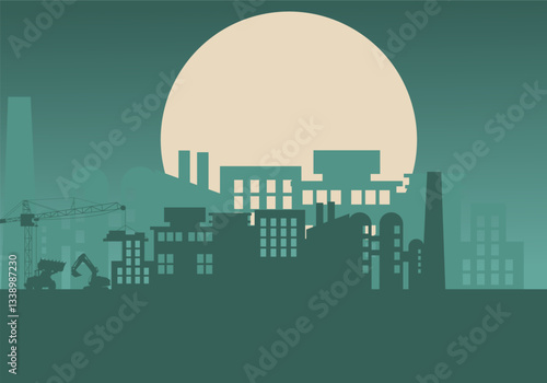 Vector illustration of city silhouette panorama landscape