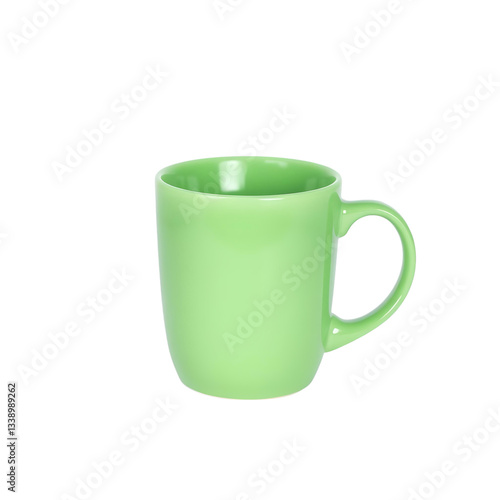Green mug isolated on a white background
