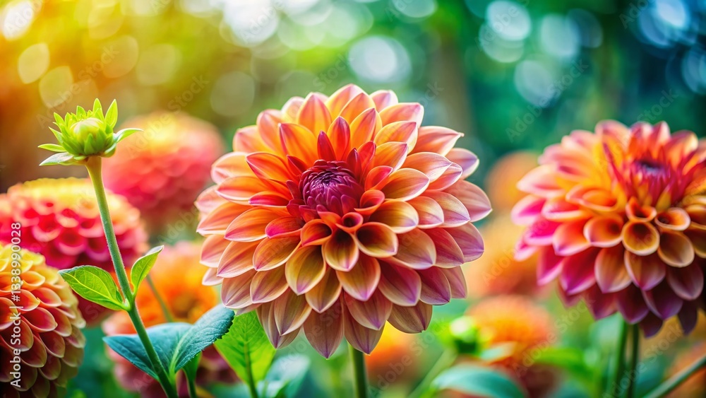 Intricate Organic Flower Shapes in Vibrant Garden Setting - Stock Photo Intricate Organic Flower Shapes in Vibrant Garden Setting - Stock Photo