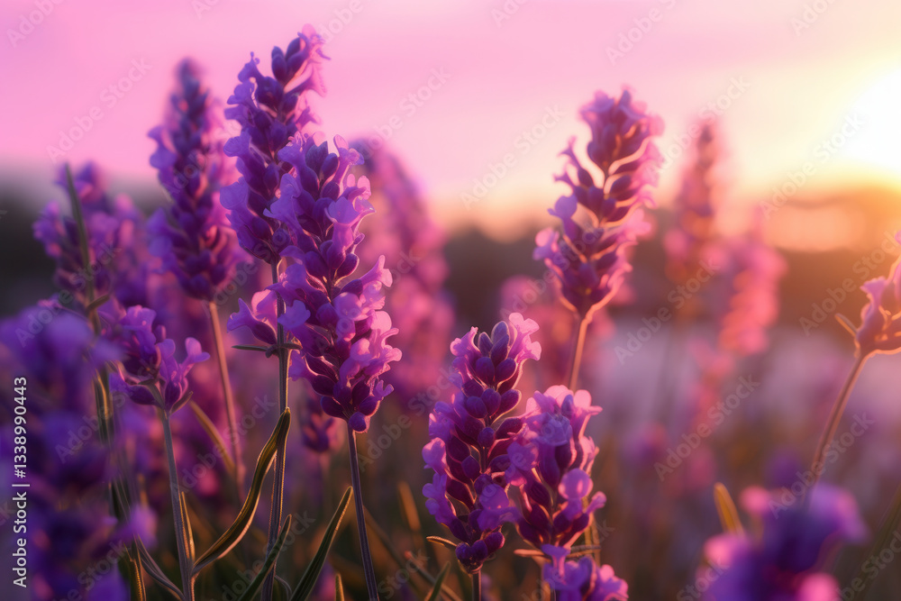 Obraz premium Colorful purple lavender provence landscape 