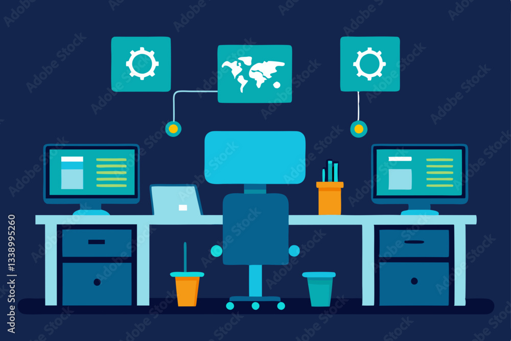 vector illustration of a modern computer vector illustration of a modern computer