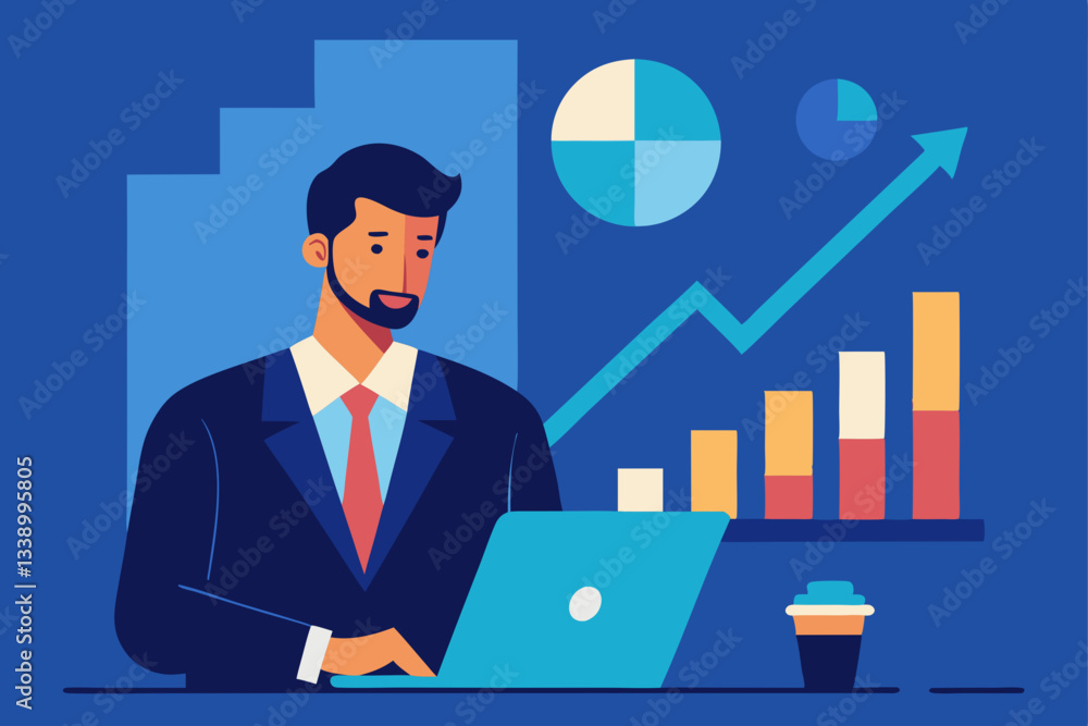 business man with chart business man with chart
