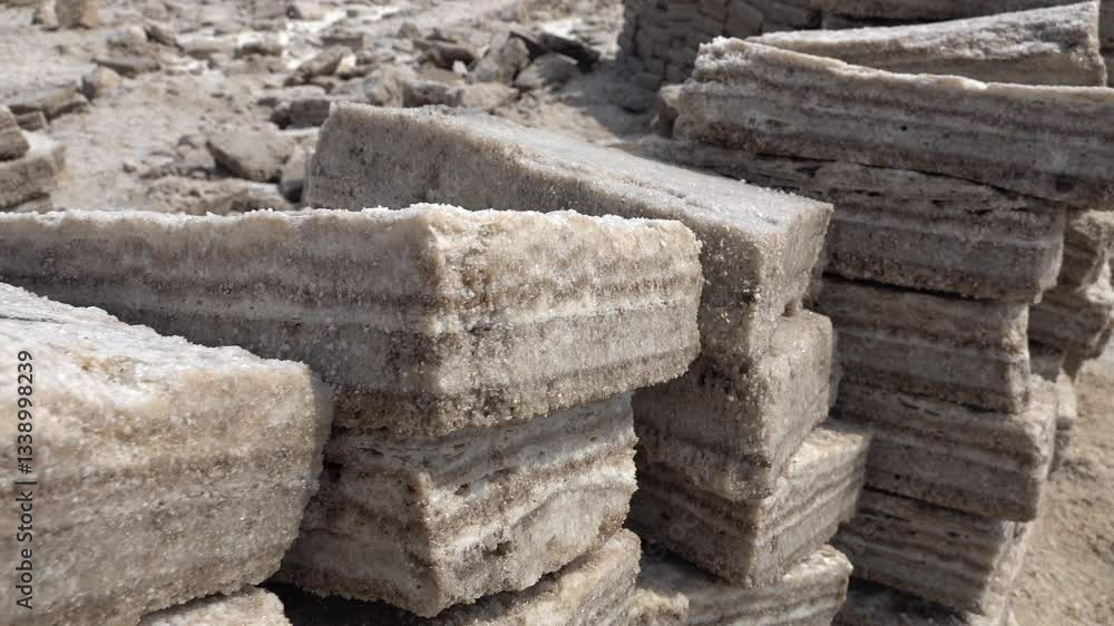 Close-up of chunks of salt collected by miners in the unforgiving Danakil desert in Ethiopia
Close-up of chunks of salt collected by miners in the unforgiving Danakil desert in Ethiopia