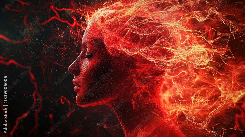an image representing emotional connections through abstract red forms. an image representing emotional connections through abstract red forms.