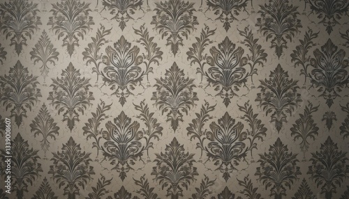 Elegant damask pattern design interior decor textiles vintage close-up classic style