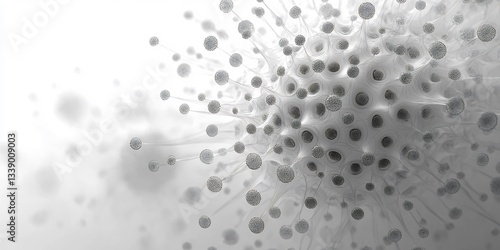 Wallpaper Mural Microscopic Cellular Structure: A 3D Render of a Complex Biological System Torontodigital.ca