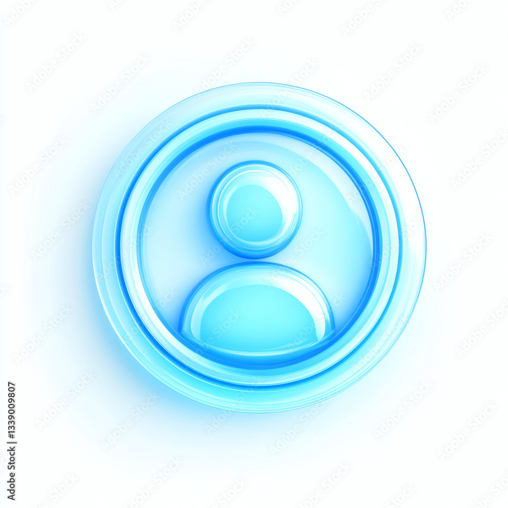 User Icon in Light Blue Color with Glossy Finish User Icon in Light Blue Color with Glossy Finish